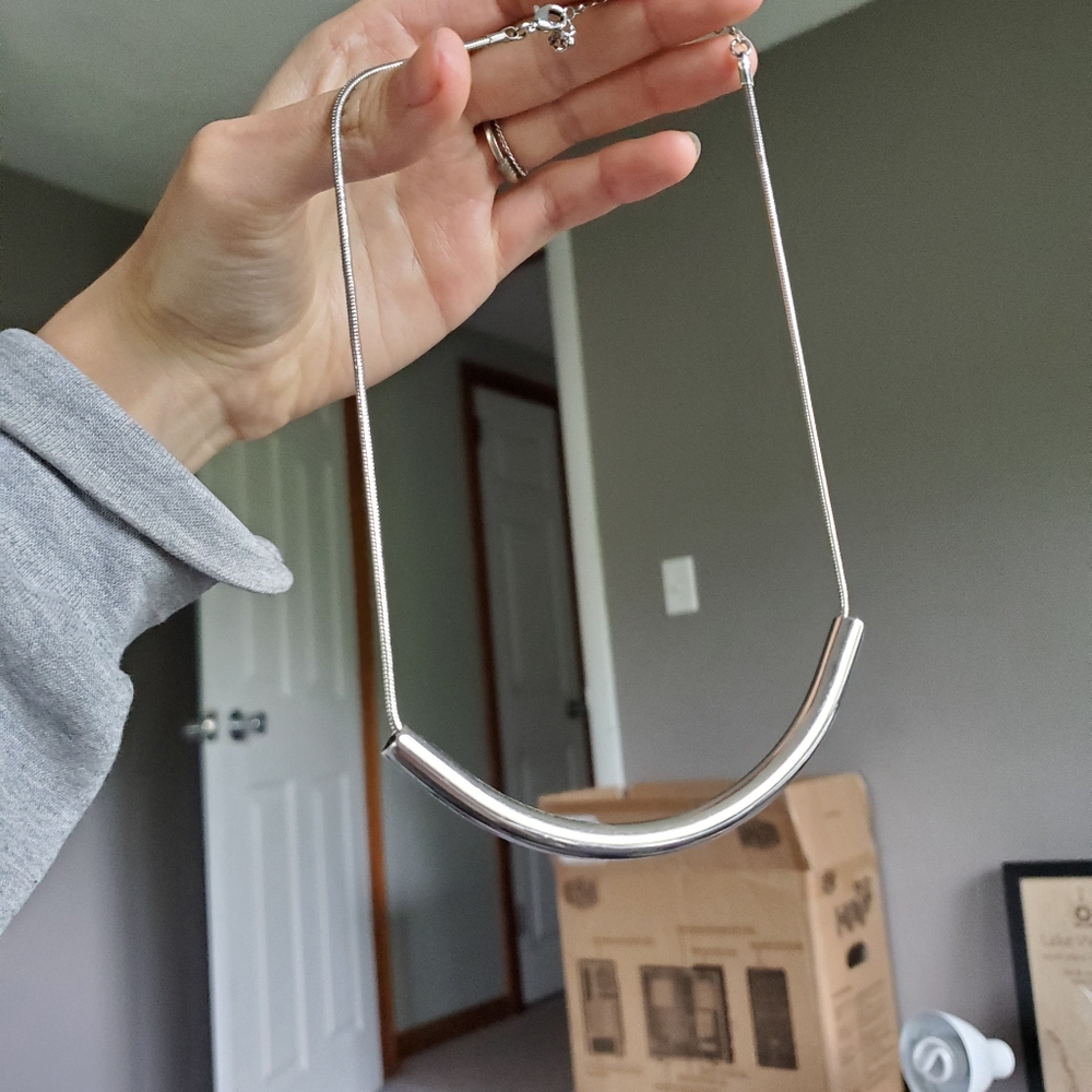 Silver bar necklace